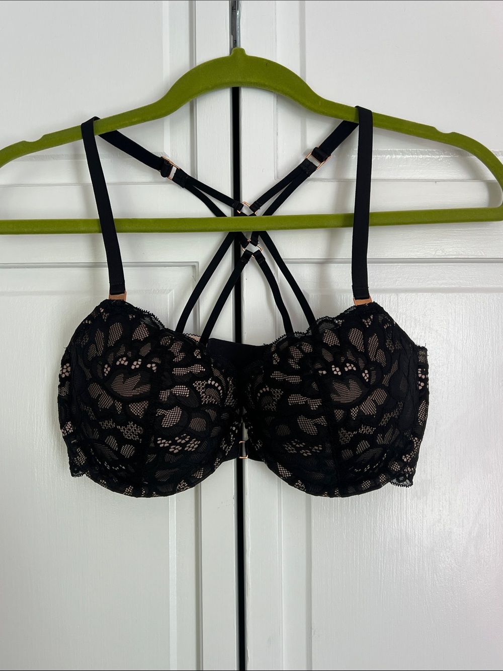 Aerie 32dd Black Lace Strappy Bra -